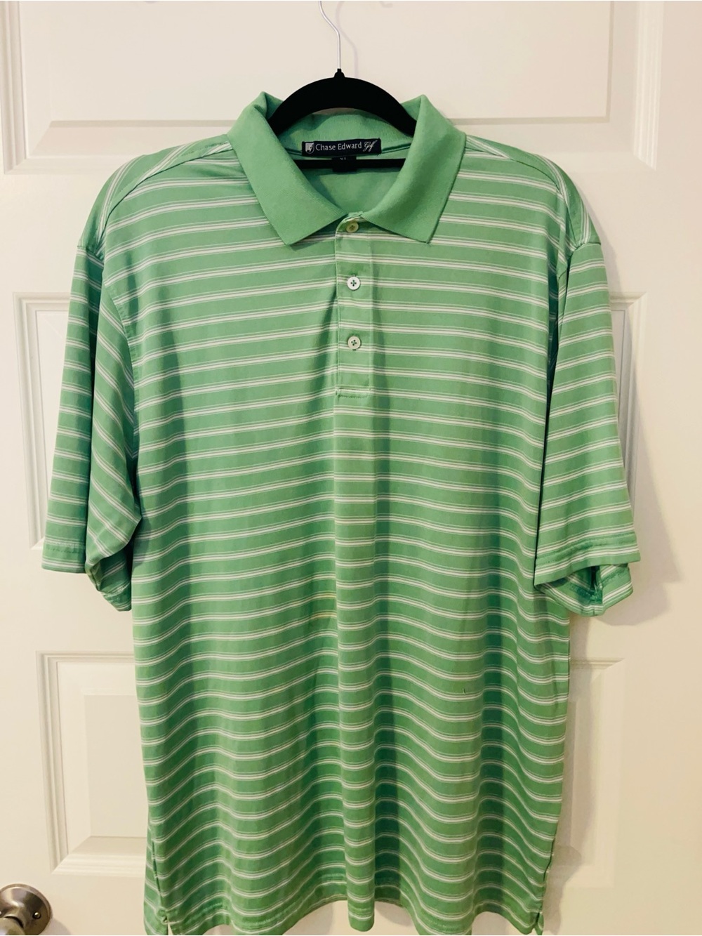 ⛳️Chase Edward Light Green Striped Polo Shirt